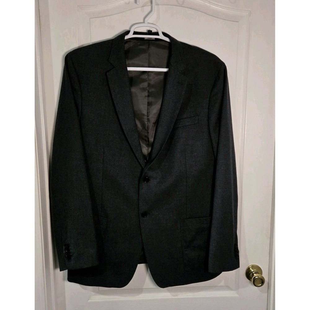 Mens Banana Republic Wool Blazer Gray 48L Slim Fit Tollegno 1900‎ Preppy  Jacket